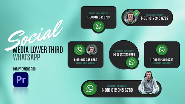 Social Media Lower Thirds WhatsApp - Premiere Pro（247849）-技能树